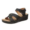 Sandalias de comercio exterior transfronterizo nuevas 2023 para mujer, con plataforma de velcro y cuña de Amazon, sandalias con correa de talla grande en stock