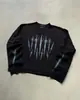 2026 Moda Nueva Tendencia Harajuku Estilo Ins Camiseta de Manga Larga Pulóver de Cuello Redondo para Hombre Falsa de Dos Piezas Ropa Transfronteriza Europea y Americana