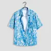 Camisa de Flores Hawaianas para Hombre de Manga Corta Traje Holgado Tailandia Hainan Sanya Viaje Pantalones Cortos de Playa Camisa de Media Manga Moderna