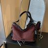 Bolsa Frosted Retro Francesa para Mujer Otoño 2025 Nueva Versátil Bolso Cruzado Exquisito Moda Bolso Tote de Gran Capacidad