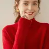 Suéter de Cachemira Baicaierong Otoño/Invierno 2026 para Mujer con Cuello Semi Alto, Diseño Versátil, Tejido de Lana