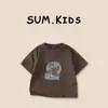 Camiseta de Moda de Verano 2026 para Niños con Estampado de Oso, Moderna, Fresca, Holgada y Versátil para Niños Pequeños