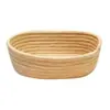 Cesta de Almacenamiento de Cuerda de Algodón Cesta Tejida Nórdica Simple Redonda Organizador de Escritorio Cesta de Almacenamiento de Mesita de Noche Ovalada