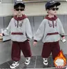 9734 Conjunto de Sudadera con Capucha de Otoño para Niños 2026 Nuevo Elegante Conjunto de Dos Piezas de Otoño para Niños Ropa de Moda para Niños