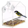 Casa de Cristal Transparente Triangular Personalizada Forma de Casa de Cristal Acrílico Jaula para Pájaros Comedero para Pájaros Colgante Ventosa Casa para Pájaros