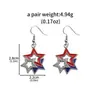 Joyería con temática del Día de la Independencia, Día Nacional Americano, collar de cadena y pendientes de Estrellas y Franjas, accesorios de estilo casual americano al por mayor