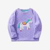 Ropa Infantil Transfronteriza Otoño e Invierno 2025 Camiseta Infantil de Manga Larga Set de 3 Piezas Estampado de Unicornio Bordado Tejido Camisa de Cuello Redondo