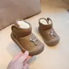 Botas de Neve para Meninos e Meninas 2025 Inverno Novo Veludo Quente Sapatos de Algodão Birkenstock Couro Antiderrapante Botas Curtas Sapatos de Criança Pequena