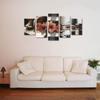 Pintura en Spray Floral Moderna Minimalista de Cinco Juntas Mosaico Marrón Pintura Decorativa para Pared de Fondo de Sofá Pintura Colgante Pintura al Óleo