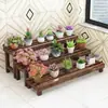 Banqueta florero de madera maciza, banco largo para sala de estar, uso doméstico, de pie, de una sola capa, balcón al aire libre, estante de almacenamiento estilo escalera de madera anticorrosión