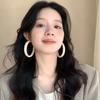 Pendientes de Acetato Marrón Ámbar en Forma de C para Mujer, Pendientes Circulares Sencillos y de Alta Gama, Nuevos Pendientes Estilo Retro de Hong Kong 2026