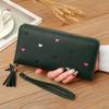 Novo porta-cartões feminino 2023, requintado, bordado, multifuncional, casual, de pulso, carteira longa tipo clutch conveniente