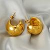 Pendientes de luna de acero inoxidable nuevos transfronterizos europeos y americanos, personalidad, estilo lujoso y ligero, pendientes de acero de titanio de alta calidad, venta caliente para mujeres