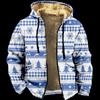 Ropa de Invierno Gruesa con Forro Polar Transfronteriza Chaqueta de Algodón Acolchada Gruesa de Doble Capa Interior con Santa Cremallera Bolsillo con Cremallera Chaqueta Cálida Acolchada de Algodón