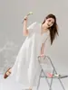 Elegante Vestido Bordado Texturizado de Cuello en V con Lazos para Verano, Ropa para Mujer Tallas Grandes que Disimula la Figura y Te Hace Ver Más Delgada, Vestido 88007