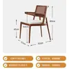 Cadeira de Jantar de Rattan Estilo Medieval Cadeira de Lazer Retrô para Casa Restaurante Hotel Estilo Silencioso Cadeira de Madeira Maciça Design Artístico