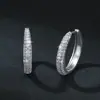 Pendientes de Aro de Media Luna de Moda Transfronterizos Europeos y Americanos Estilo Hip-Hop Pendientes de Moissanita Plata de Ley S925 Pendientes de Aro para Hombres y Mujeres