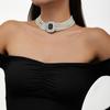 Corea del Sur Vintage Perla Diamante Borla Cadena de Cuello Celebridad Cibernética Sentido del Diseño Elegante Flor Lazo Cadena Clavicular Collar para Mujer