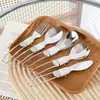 Cuchara Plegable Acero Inoxidable 304 Portátil para Exteriores Vajilla Cuchara Tenedor Retráctil Cuchara para Comer de Viaje Portátil