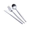 Acero Inoxidable Dorado y Plateado Cepillado Cuchillo, Tenedor, Cuchara y Palillos Juego de Comida Occidental Cuchillo para Bistec Vajilla Color Sólido Venta al por Mayor Hogar Comida Occidental