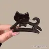 Pinza Pequeña para Gato con Estampado de Leopardo para Mujeres con Poco Cabello, Pasador para la Parte Trasera de la Cabeza, Peinado Semirecogido, Pinza Tiburón de Gama Alta y Elegante de Nicho