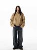 Jaqueta Bomber Bomber Retrô Americana Masculina e Feminina Primavera e Outono Marca de Moda Curta Perfil Largo Gola Detroit Ferramental