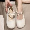 Zapatos Mary Jane de mujer de tacón grueso y tacón bajo al por mayor nuevos primavera moda francesa temperamento brisa nocturna suave zapatos de cuero pequeños