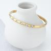 Versão coreana de pulseira fina de sete diamantes ins aço titânio ouro 18K pulseira xadrez de diamantes para mulheres acessórios de zircônia transfronteiriços da Net Red