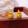 Colar com Pingente de Cabacinha Antigo Vietnamita Banhado a Ouro para Mulheres, Acessório de Pingente para Corrente de Suéter, Cor Duradoura, Paz e Prosperidade