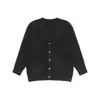 Cárdigan de Punto de Moda Versátil para Pareja con Botones, Cuello en V, Corte Holgado, Estilo Retro Japonés, Suéter de Color Sólido con Cuello Solapa