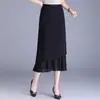 Saia Lápis Elegante de Cintura Alta, que Cobre o Quadril, Emagrecedora, de Comprimento Médio, Saia Bodycon Cauda de Peixe, Saia Feminina Novo Estilo Primavera 2026