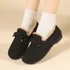 Zapatillas de algodón cálidas de invierno para mujer, de interior, con suela gruesa antideslizante, zapatos cálidos acolchados de algodón, mocasines de felpa de suela suave para estar en casa