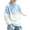 Sudadera fina para niño, jersey de manga larga con cuello redondo para niños, capa base para primavera, otoño e invierno, forro polar, prenda superior versátil para niños