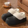 Zapatos de Algodón Impermeables para Mujer Otoño/Invierno Extraíbles para Interiores Antideslizantes para Exteriores Con Forro de Terciopelo Cálido Suela Gruesa Cubre Tacón Pantuflas de Algodón