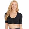 Top Moldeador de Cuerpo Europeo y Americano Sin Aros Push-Up con Botón Frontal Transfronterizo Ajustable para Yoga, Correr, a Prueba de Golpes, Sujetador Deportivo de Media Manga