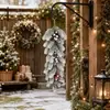 Folhas de pinho de Natal artificiais, bagas vermelhas, pinhas, pendente de parede, plantas verdes artificiais, decorações artificiais, árvore de Natal