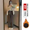 Pantalones de punto estilo perezoso con cordón de corazón, pierna ancha, para mujer, primavera, otoño, cintura alta, sueltos, casual, con caída, tipo nube, pegajosos como arroz glutinoso