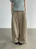 Calça larga de cintura alta Taochuan estilo coreano para afinar a silhueta feminina, outono de 2026, calça casual de uma botão plissada de perna larga T5222