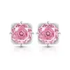 Transmisión en Vivo Pendientes de Gemas de Colores Más Vendidos, Diamante de Alto Carbono Corte Rosa Pétalo, Pendientes Chapados en Oro Padparadscha, Envío Directo de Una Pieza