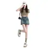 Falda Corta de Mezclilla Estilo Retro Americano para Mujer, Nueva Falda Adelgazante de Cintura Alta para Verano, Pantalón Falda Anti-Exposición, Falda Ajustada a la Cadera