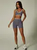 Conjunto deportivo de dos piezas teveo transfronterizo sin costuras para exteriores con bloques de color: sujetador deportivo, shorts, pantalones largos, conjunto de yoga, ropa de fitness, ropa de yoga