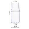 Juego de botella de agua fría de un solo recipiente y una taza para el hogar al por mayor con botella de agua fría de vidrio transparente pequeño para beber de vidrio de borosilicato alto