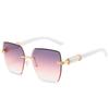 Nuevas gafas de sol con degradado de lujo, ligeras, europeas y americanas, sin marco y con borde cortado, gafas de sol de moda para celebridades de Internet.