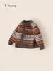 Roupa infantil Bangxuan outono vintage cardigã para meninos casual malha para bebês jaqueta para meninas blusa suéter infantil