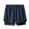 Novos Shorts Esportivos Fitness Casuais de Corrida com Camada Dupla para Homens, Estilo Europeu e Americano, Logo Personalizado, Processamento em Lote de Fábrica