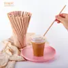Popotes de Papel Desechables Empacados Individualmente en Papel Kraft, Rectos, Varios Grosores, Adecuados para Smoothies de Perlas, Personalizables con Logo