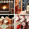 Adornos de Madera Hechos a Mano - DIY Natural con Cuerda de Yute Adecuados para Accesorios de Año Nuevo, Regalos Navideños, Rodajas Redondas Grabadas