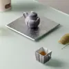 Ino Kiyosong Ritmo Morado Flor Blanca Pintada a Mano Cuadrada de Cerámica Taza Maestra Exquisita Taza de Té Kung Fu Taza Individual Personal