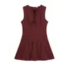 Moda Femenina Otoño 2025 Estilo Europeo y Americano Vestido de Falda de Cola de Pez con Lazo Francés 4661316
