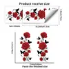 Adesivos Eletrostáticos para Janela Rosa Vermelha Borboleta Transfronteiriços Decoração de Vidro para Quarto Varanda Adesivos Românticos Impermeáveis Autoadesivos Venda por Atacado